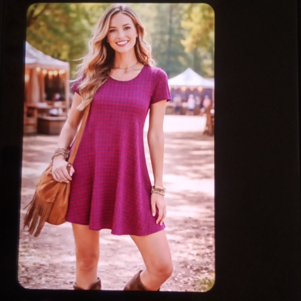 Natural Life Swing Dress Tunic Short Sleeve Loose Boho Festival Mini Sz Xs
